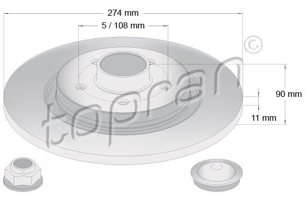Stabdžių diskas TOPRAN 700 819