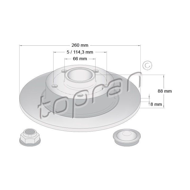 Stabdžių diskas TOPRAN 701 160