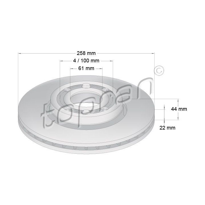 Stabdžių diskas TOPRAN 701 203