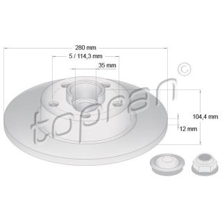 Stabdžių diskas TOPRAN 701 922