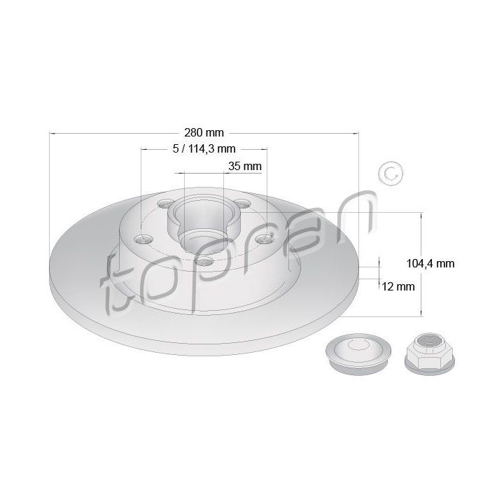 Stabdžių diskas TOPRAN 701 922