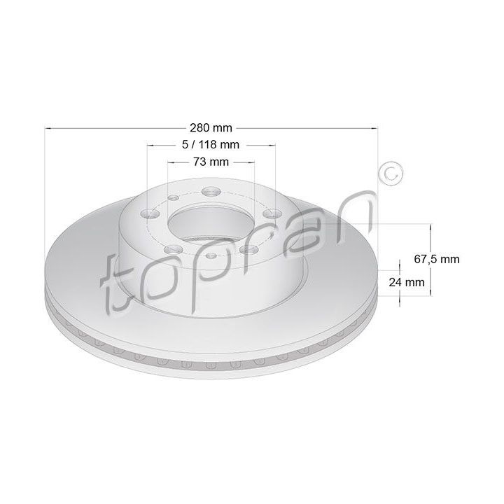 Stabdžių diskas TOPRAN 722 454