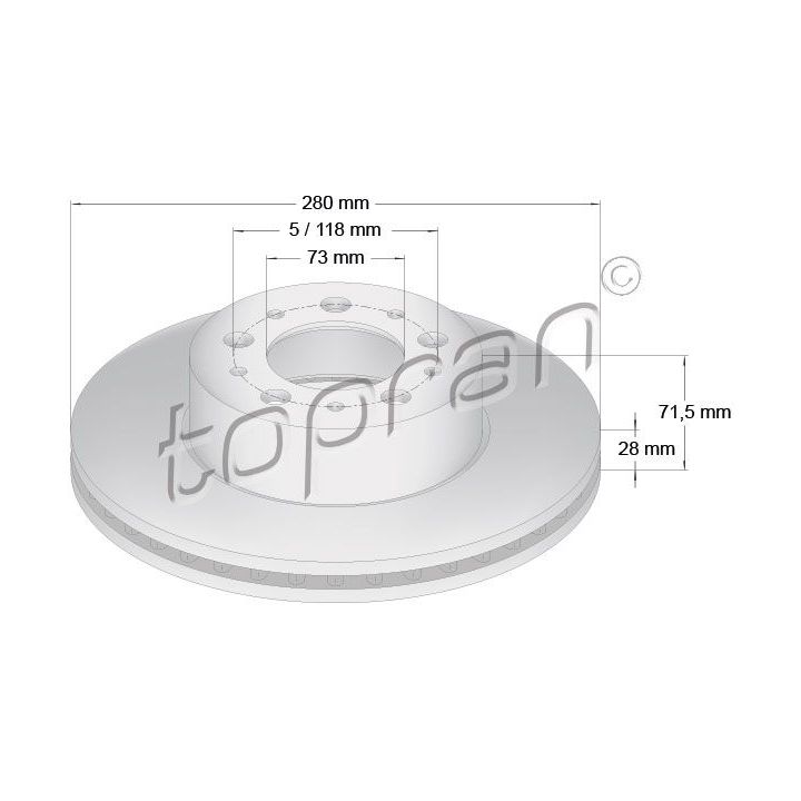 Stabdžių diskas TOPRAN 722 458