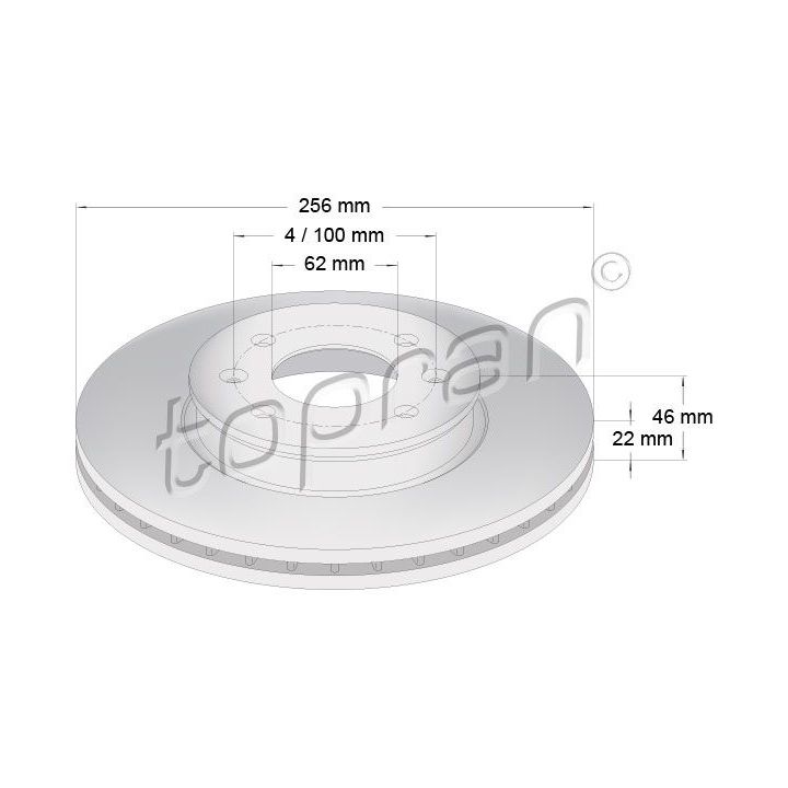 Stabdžių diskas TOPRAN 820 260