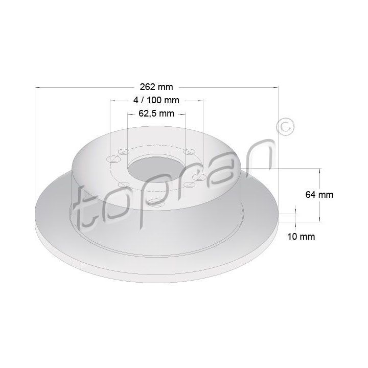 Stabdžių diskas TOPRAN 820 281