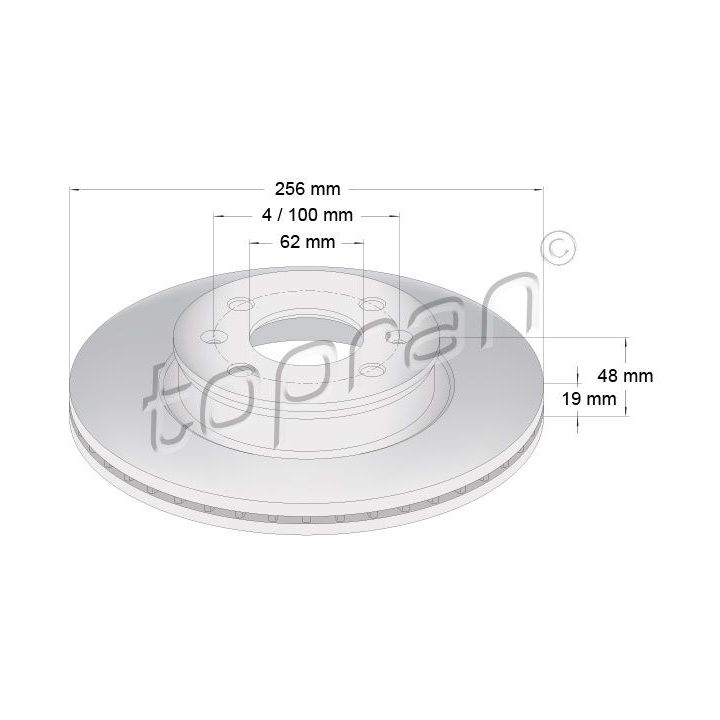 Stabdžių diskas TOPRAN 820 308
