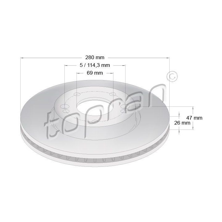 Stabdžių diskas TOPRAN 820 376