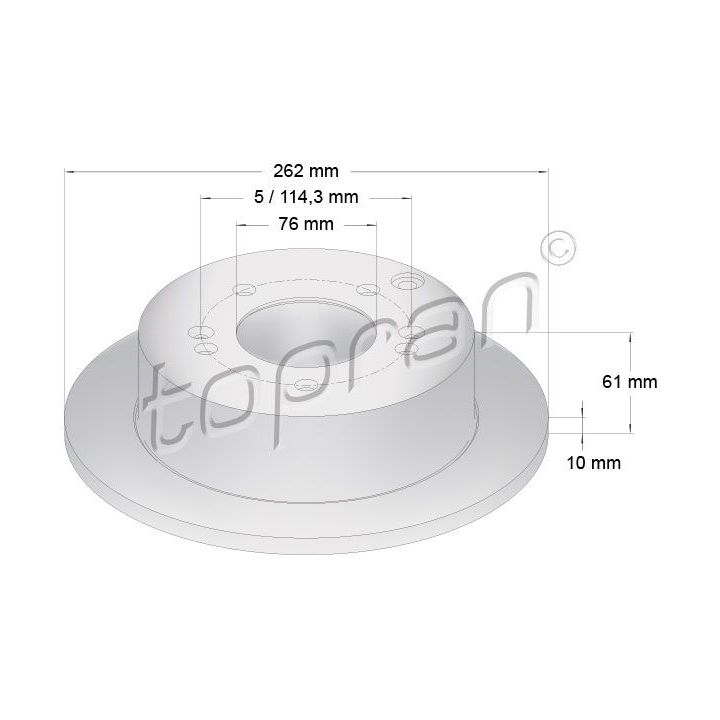 Stabdžių diskas TOPRAN 820 381