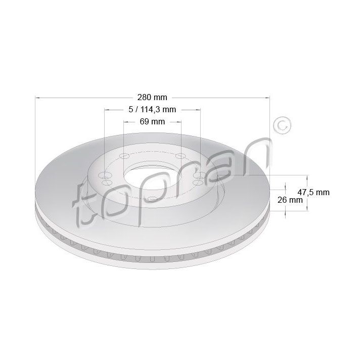 Stabdžių diskas TOPRAN 820 603