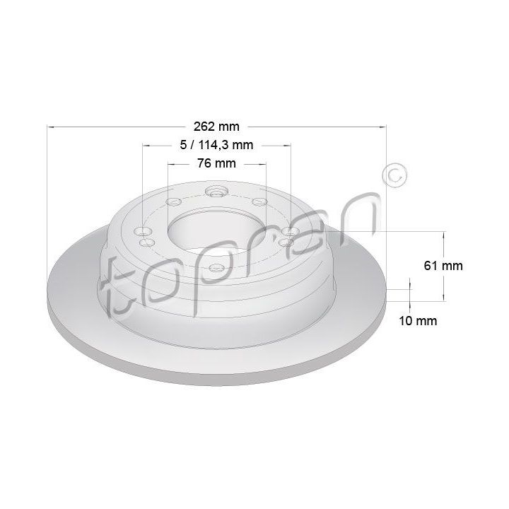 Stabdžių diskas TOPRAN 820 608