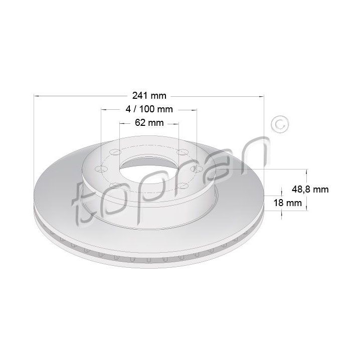 Stabdžių diskas TOPRAN 820 765