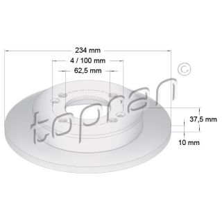 Stabdžių diskas TOPRAN 821 169