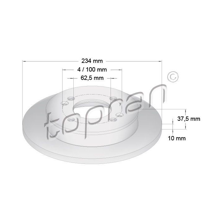 Stabdžių diskas TOPRAN 821 169