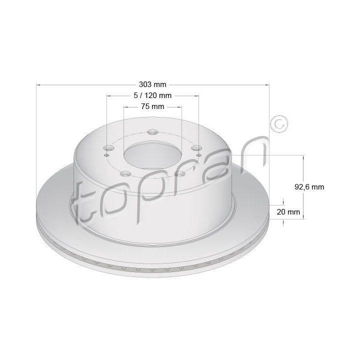 Stabdžių diskas TOPRAN 821 218