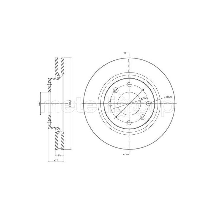 Stabdžių diskas CIFAM 800-1078C