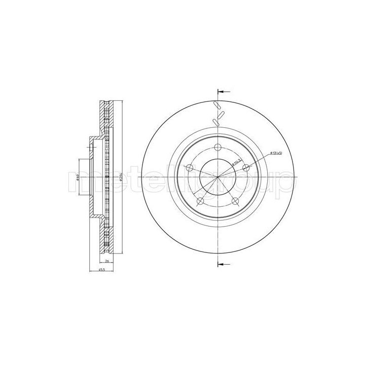 Stabdžių diskas CIFAM 800-1345C