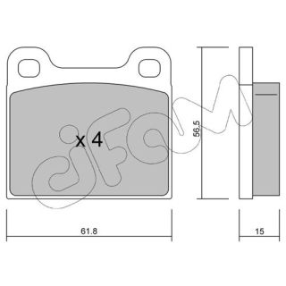 Stabdžių trinkelių rinkinys, diskinis stabdys CIFAM 822-003-0