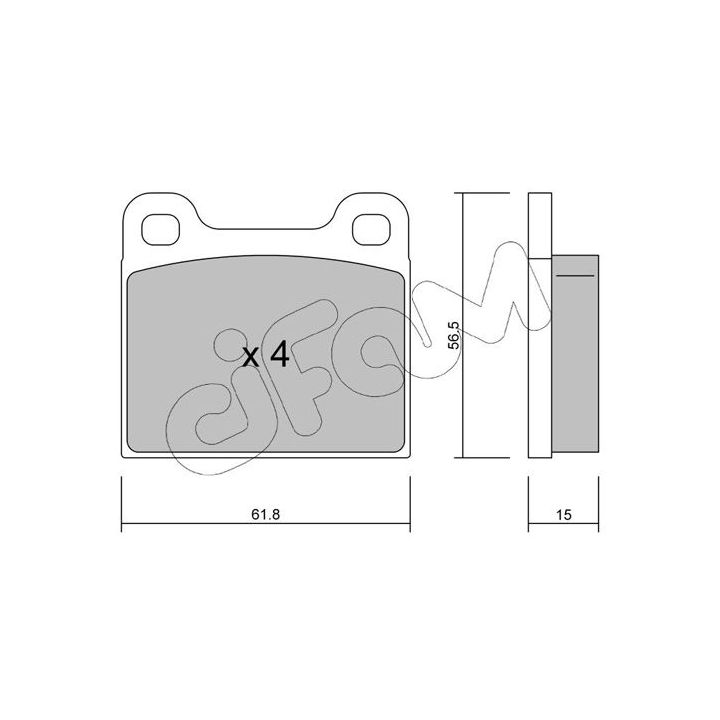 Stabdžių trinkelių rinkinys, diskinis stabdys CIFAM 822-003-0