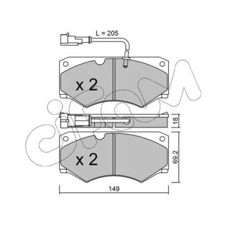 Stabdžių trinkelių rinkinys, diskinis stabdys CIFAM 822-014-7