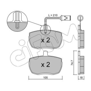 Stabdžių trinkelių rinkinys, diskinis stabdys CIFAM 822-016-2