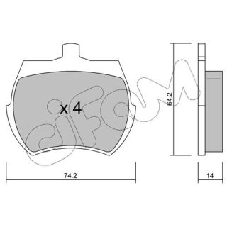 Stabdžių trinkelių rinkinys, diskinis stabdys CIFAM 822-019-0