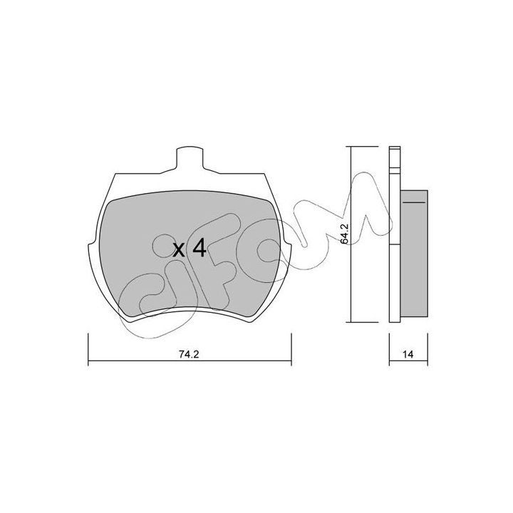 Stabdžių trinkelių rinkinys, diskinis stabdys CIFAM 822-019-0