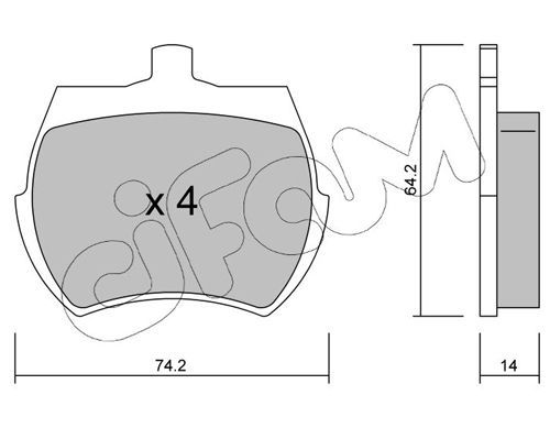 Stabdžių trinkelių rinkinys, diskinis stabdys CIFAM 822-019-0