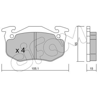 Stabdžių trinkelių rinkinys, diskinis stabdys CIFAM 822-036-5
