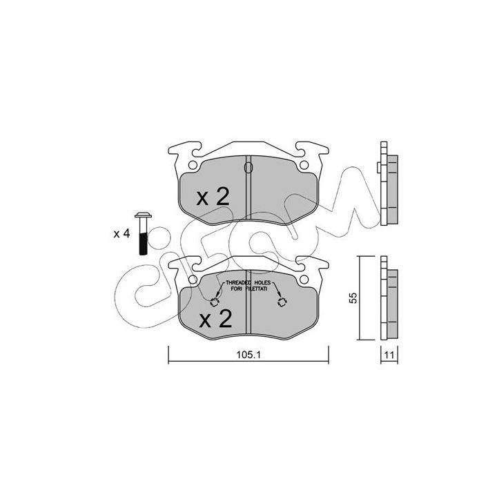 Stabdžių trinkelių rinkinys, diskinis stabdys CIFAM 822-038-1