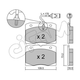 Stabdžių trinkelių rinkinys, diskinis stabdys CIFAM 822-051-2
