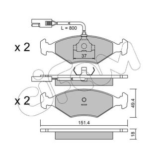 Stabdžių trinkelių rinkinys, diskinis stabdys CIFAM 822-057-0