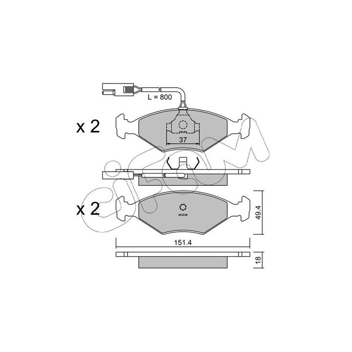 Stabdžių trinkelių rinkinys, diskinis stabdys CIFAM 822-057-0