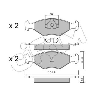 Stabdžių trinkelių rinkinys, diskinis stabdys CIFAM 822-057-2