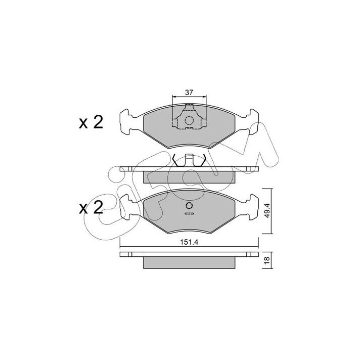 Stabdžių trinkelių rinkinys, diskinis stabdys CIFAM 822-057-2