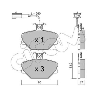Stabdžių trinkelių rinkinys, diskinis stabdys CIFAM 822-059-0