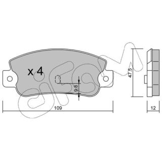 Stabdžių trinkelių rinkinys, diskinis stabdys CIFAM 822-063-0