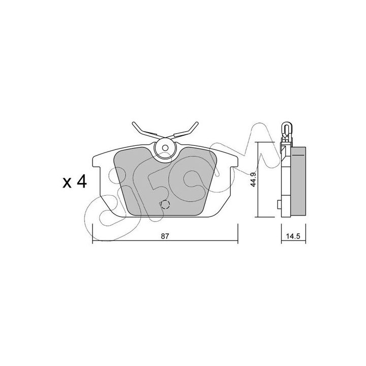 Stabdžių trinkelių rinkinys, diskinis stabdys CIFAM 822-064-0
