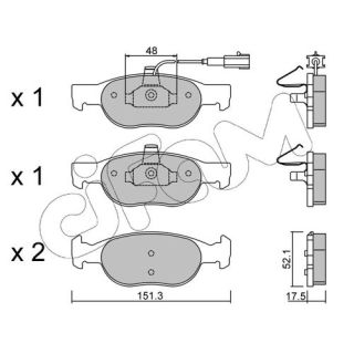 Stabdžių trinkelių rinkinys, diskinis stabdys CIFAM 822-079-0