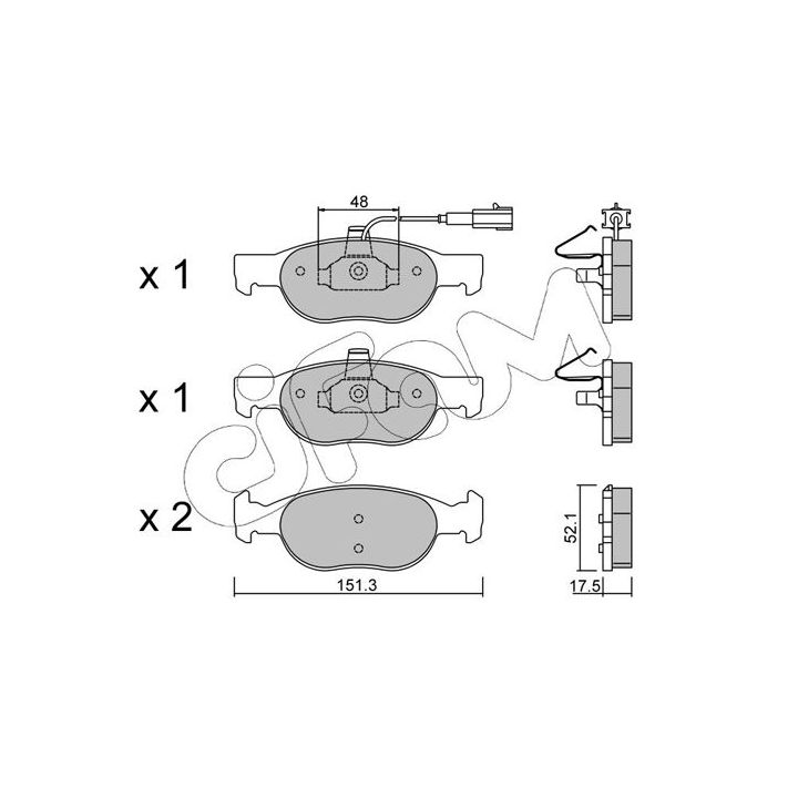 Stabdžių trinkelių rinkinys, diskinis stabdys CIFAM 822-079-0