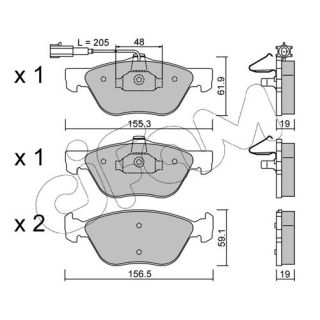 Stabdžių trinkelių rinkinys, diskinis stabdys CIFAM 822-083-2