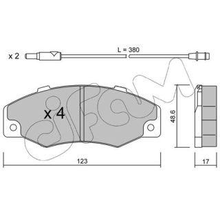 Stabdžių trinkelių rinkinys, diskinis stabdys CIFAM 822-096-0