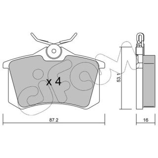 Stabdžių trinkelių rinkinys, diskinis stabdys CIFAM 822-100-2