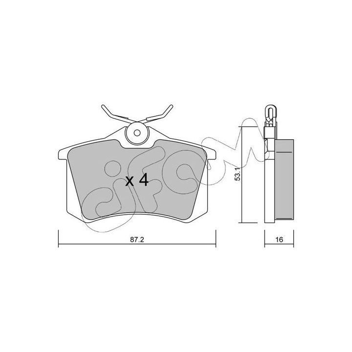 Stabdžių trinkelių rinkinys, diskinis stabdys CIFAM 822-100-2