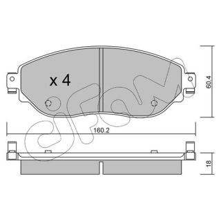 Stabdžių trinkelių rinkinys, diskinis stabdys CIFAM 822-1003-0