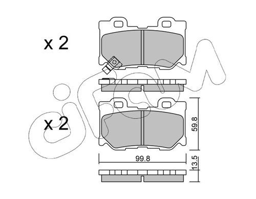 Stabdžių trinkelių rinkinys, diskinis stabdys CIFAM 822-1030-0