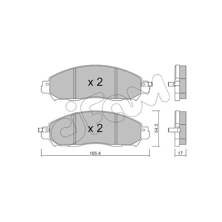 Stabdžių trinkelių rinkinys, diskinis stabdys CIFAM 822-1081-0