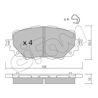 Stabdžių trinkelių rinkinys, diskinis stabdys CIFAM 822-1086-0