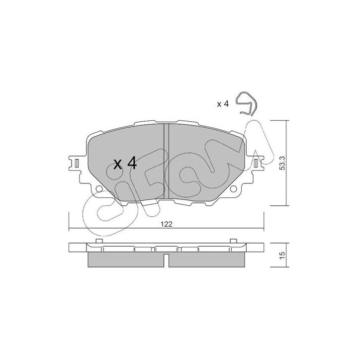 Stabdžių trinkelių rinkinys, diskinis stabdys CIFAM 822-1086-0