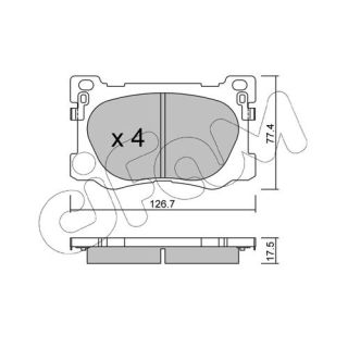 Stabdžių trinkelių rinkinys, diskinis stabdys CIFAM 822-1093-0