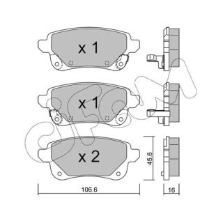 Stabdžių trinkelių rinkinys, diskinis stabdys CIFAM 822-1112-1